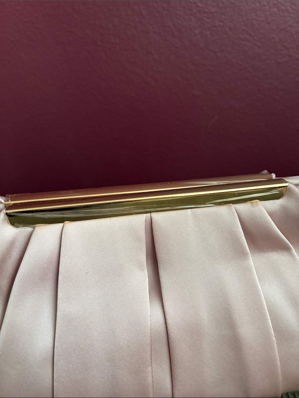 Charming Tailor Satin Pleated Clutch in Blush - Picture 3 of 6